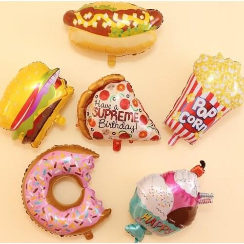 Party balloon donut cone candy burger hot dog shape aluminum film balloon birthday holiday party decoration balloon wholesale