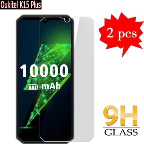 2-1Pcs Telefone Tempered Glass For Oukitel K15 Plus Front Film Protection High Quality Premium 9H Phone Screen Cover protector