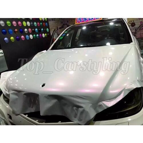 Pearl white chameleon white to pink Vinyl For Car Wrap Film with Air Bubble Free Vehicle covering PROTWRAPS 1.52x20m/Roll