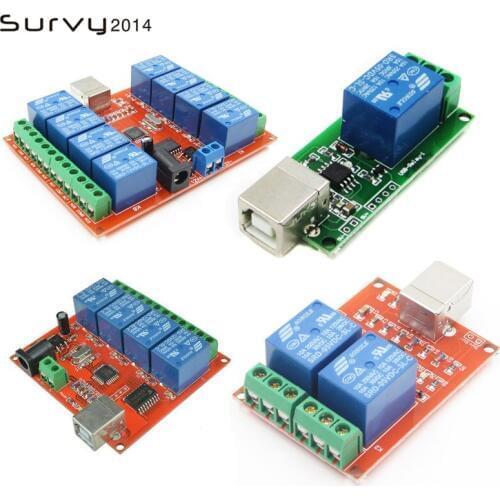 1 2 4 8 Channel 5V/12V USB Relay Control Switch Programmable Computer Control For Smart Home diy electronics