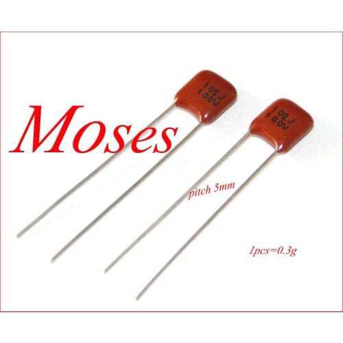 100v 102 102J 1nf 0.001uf 100% Original New CBB Polypropylene Film Capacitors Pitch 5mm +/- 5% 1000pcs