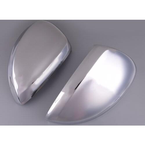 2pcs Silver Car Exterior Side Door Rearview Mirror Cover Cap Trim ABS Fit For Volkswagen Tiguan 2018 2019