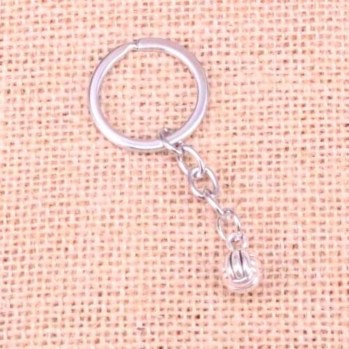 20pcs 10mm 3d volleyball Pendants DIY Men Car Key Chain Ring Holder Keyring Souvenir Jewelry Gift