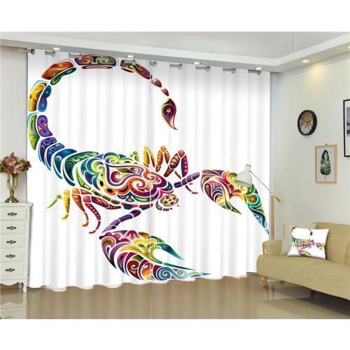2017 Scorpion 3D Blackout Curtains For Living room Bedding room Decor Tapestry Wall Carpet Drapes Cotinas