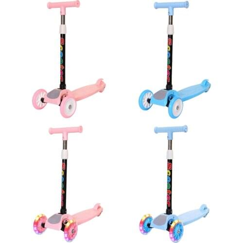 3 Wheel child Kick Scooter cute with Flashing Wheels Adjustable Height Lightweight Portable for Kids Aged 2 to 8 Training