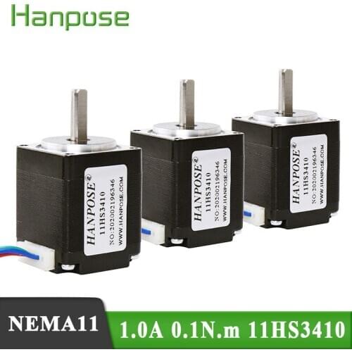 3pcs Free shipping Nema11 Stepper Motor 0.1N.m 28 11HS3410 Hybrid Stepper Motor 34mm DC step motor for 3D printer