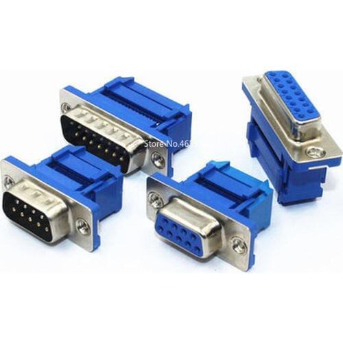 5PCS DIDC9 DIDC15 DIDC25 DIDC37 DB9 DB15 DB25 DB37 male female plug serial port connector idc crimp type D-SUB rs232 adapter