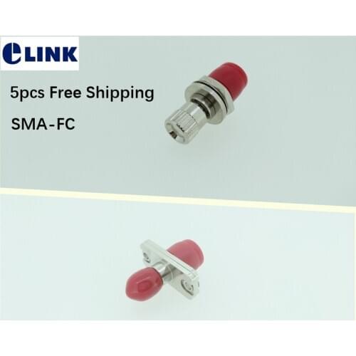 5PCS SMA-FC fiber hybrid adapter female to female optical ftth coupler SM MM fibra optica connector free shipping factory ELINK