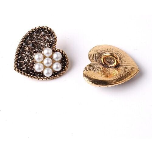 10PCS Retro diy alloy jewelry accessories diamond-studded pearl hollow love alloy accessories headdress clothing accessories