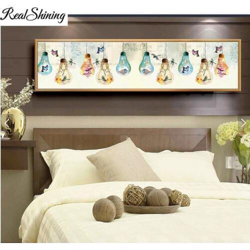 Diamond Embroidery Birds Butterfly in Light Bulb Landscape 5D DIY Diamond Painting Full Square Round Drill mosaic Decor FS4795