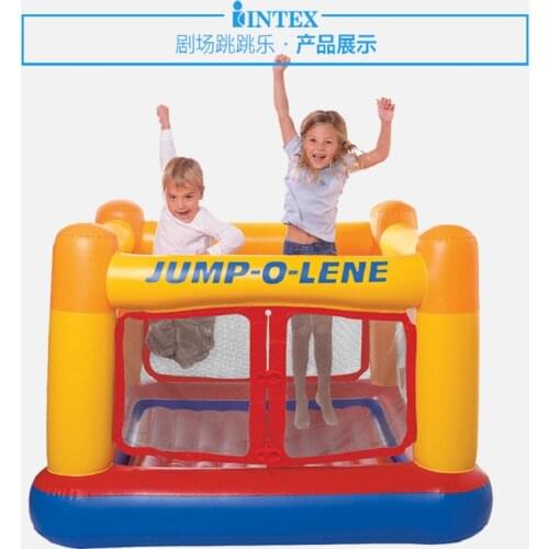 INTEX trampoline childrens play jumping bed home folding inflatable castle castle indoor bounce bed play toy