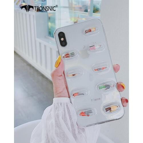 Glitter 3d Pill Capsule Man Phone Case for iPhone XR X XS MAX Soft Glossy Clear Luxury Case for iPhone 6s 7 8 Plus Cartoon Cover