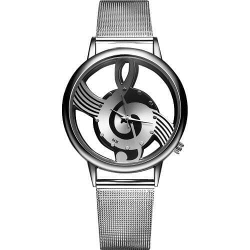 Fashion hollow music watch women watches luxury stainless steel womens watches clock women saat relogio feminino reloj mujer