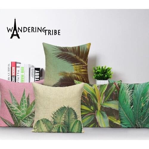 Botanical pillow colorful cushions decorative Comfortable cover cushion custom linen almofada cactus home sofa cushions