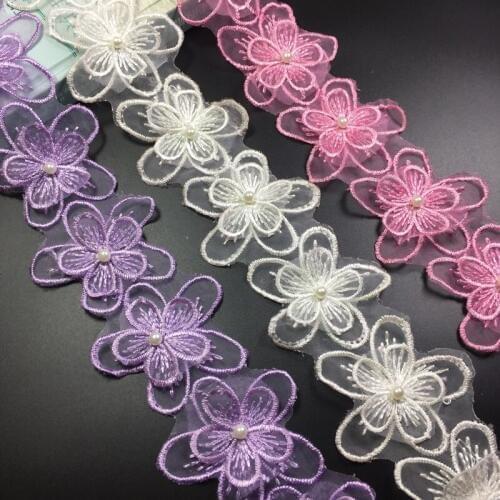 Double Embroidered Beaded three-dimensional Plum Lace Diy Clothing Accessories Accessories Lace