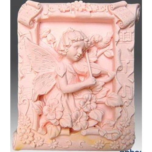 Ree shipping handmade soap silica gel mould candle soap mould silicone mold for DIY violin angel