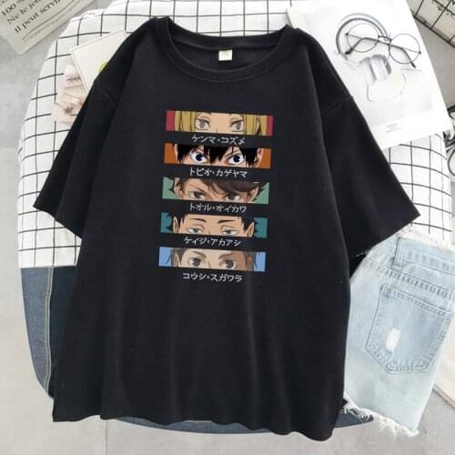 Haikyuu Anime Character Eyes Print Women T-Shirts Vintage Oversize T-Shirt Fashion Brand Tops Summer Loose Soft Tshirt Female