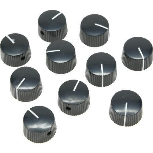 KAISH 10pcs Black Vintage Style Barrel Guitar AMP Knob Amplifier Knobs
