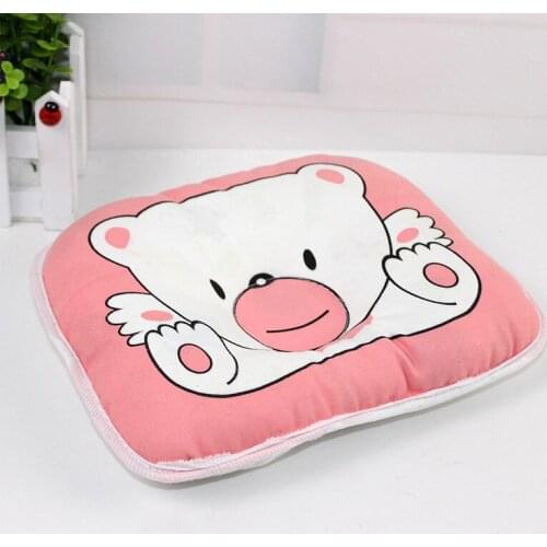 Hot Selling Infant Bedding Print Bear Oval Shape 100% Cotton Baby Bear Pillow High Quality Baby Newborn Boy Girl Decorative