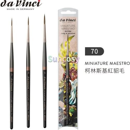 Da Vinci Watercolor Series MINIATURE MAESTRO 70, Miniature Detail Paint Brush, Russian Red Sable, for Restoration and Rendering