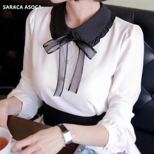 Fashion White Chiffon Shirt Fake Doll Collar Student Girl Adjust Belt Sweater Detachable Collars Women