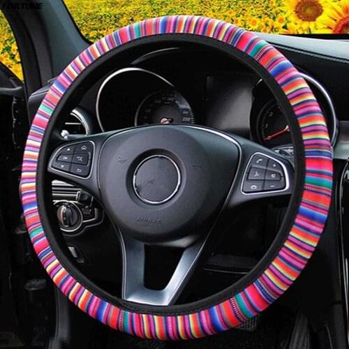 Fashion Car Steering Wheel Cover Wrap For Girl Woman Anti-slip Car Steering Wheel Protective Covers For 37-38 Cm Funda Volante