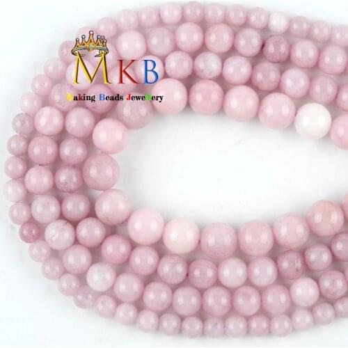 6 8 10mm Natural Stone Beads Kunzite Purple Spodumene Jades Round Beads For Jewelry Making Diy Bracelet Necklace Accessories 15"