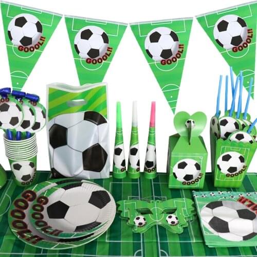 Football Happy Birthday Holiday Party Disposable Tableware Supplies Baby Show Paper Plate Cup Paper Towel BAG