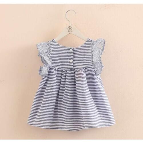 Girl Dress New Summer Girl Stripe Dress Good Quality Girl House Pattern Dresses Clothing 5 P/L
