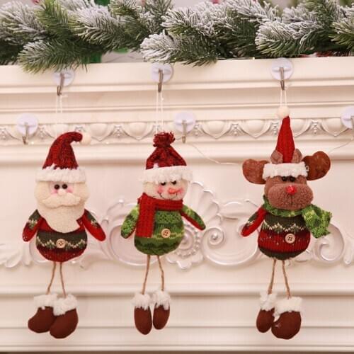 Festive Supplies Christmas Decorations Hanging Cloth Snowman Doll Christmas Pendant Drop Ornaments 3pc/lot