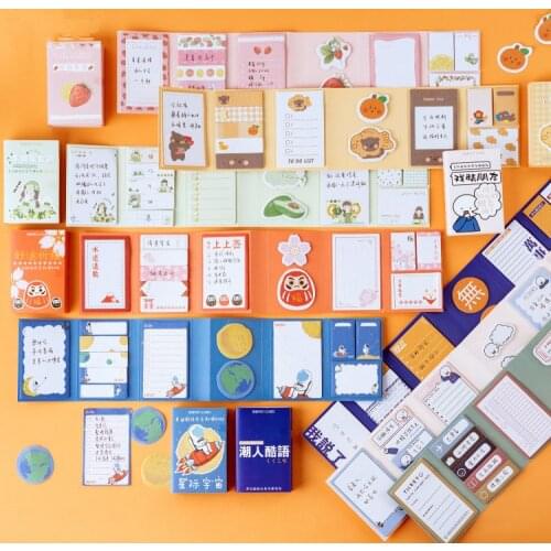 SIXONE 260 Sheets Cute Cartoon Series Sticky Note Creative Korea Student Planner Stickers Kawaii Diary Notebook Book Stationery