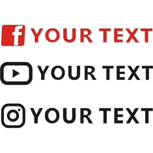 Social Platform Name Custom Made Letters Words Tape Car Styling and Decals Auto Window Bike Stickers