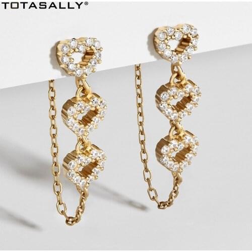 TOTASALLY Party Crystal Earrings for Women cool Shinning Rhinestone Tassel Chain Cocktail Statement Earring Gifts Dropship