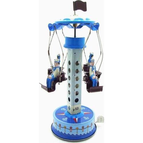 Naval Training Revolving Tower Collection Tin toys Ferris Wheel Clockwork Wind Up Tin Toys For Adult Kids Collectible Gift
