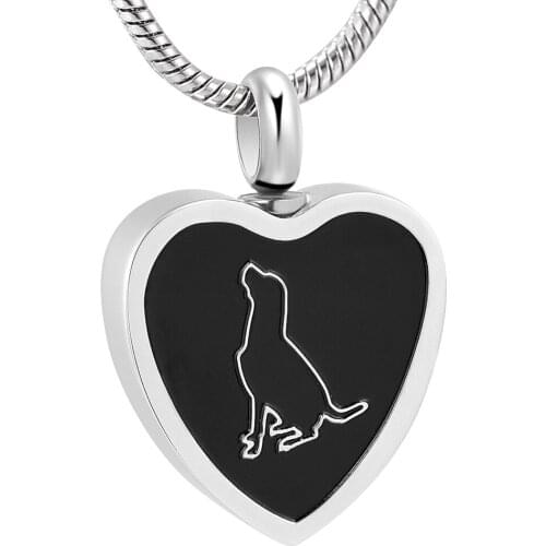 IJD12437 Dog In My Heart Stainless Steel Cremation Urn Necklace For Ashes - Loss Of Pet Keepsake Memorial Jewelry Pendant