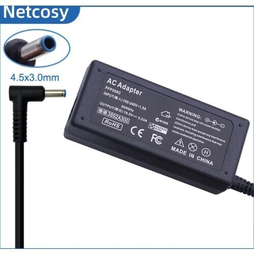 19.5V 3.33A 65W 4.5X3.0mm AC Adapter Power Charger Replacement For HP ProBook 640 G2/650 G2/430 G3/440 G3/450 G3/455 G3/470 G3