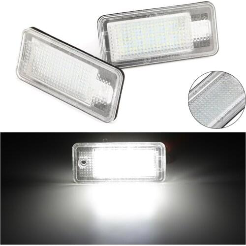 2Pcs License Plate Light For Audi A3 S3 A4 S4 B6 A6 S6 A8 S8 LED Light For Car License Number Plate Light Lamp Car Lights Hot