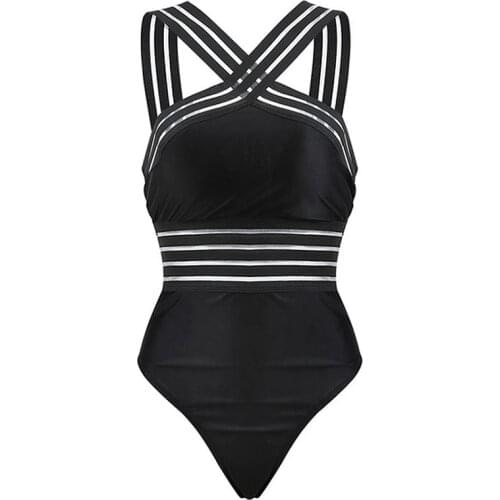 2021 Hollow Sexy Swimwear Women Bandage Padded One Piece Swimsuit Monokini Biquini Traje De Bano Mujer Trikini Badpak Femme