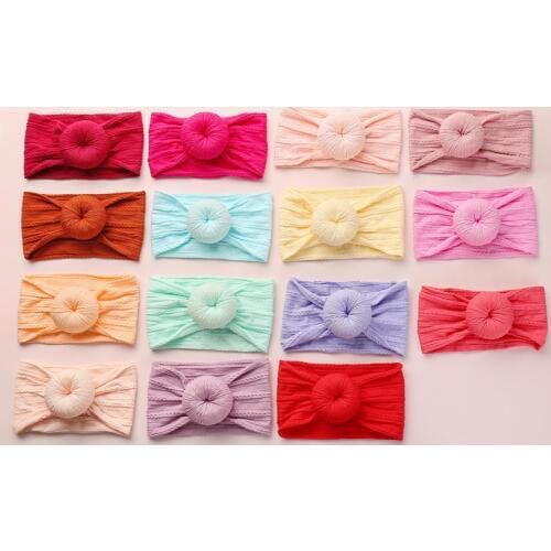 27pcs New Cable Knit Wide Bows Nylon Headbands,Newborn Baby Girls Knotbow Braid Turban Head Wraps Headwraps Hair Accessories