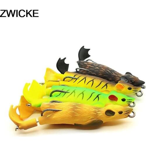 9cm 12g New Rotating Silicone Lures Topwater Wobbler Bait Lifelike Rat Bait Frog Artificial Fishing Lure Propeller Lure Bait