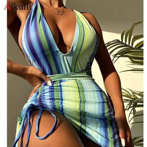 Полосатые купальники AIKULLI China At AliExpress