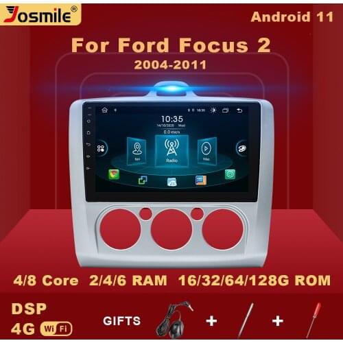 DSP 2 din Android 11 Car Multimedia Player For ford focus 2 3 MK1/Mk2/Mk3 Radio GPS Navigation AI Voice Control Bulit-inCarplay