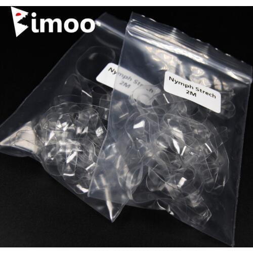 Bimoo 2 Bags X 2Meters Clear Black Nymph Stretch Fly Tying Stretching Tape for Scuds Buzzers Worm Making