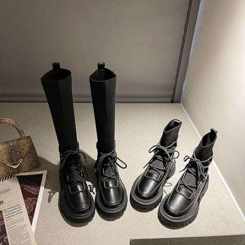 White Ankle Boots Womens Rubber Shoes Rain Round Toe Boots-Women Low Med Ladies Autumn Summer 2021 Rock Lolita Black Canvas Cr