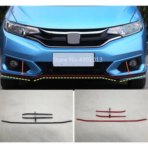 For Honda Fit Jazz 2017 2018 2019 Car Cover Protection Bumper Engine Trim Front Bottom Grid Grill Grille Hoods Edge 3pcs