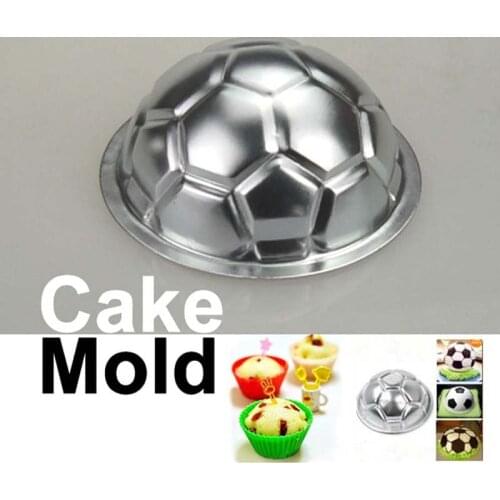 Creatvity DIY 3D Football Shape Bath Bomb Cake Mold Aluminum Ball Sphere Non-toxic Chocolate Pan Mold Kitchen Baking Tools