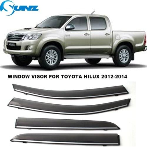 Side Window Deflector For Toyota Hilux Vigo 2012 2013 2014 Hook Smoke Window Visors Weathershields Wind Rain Guards SUNZ