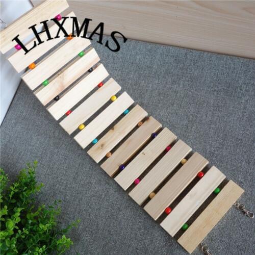 Wooden Mouse Rat Hamster Plank Ladder Bridge Parrot Gerbils Toys D365