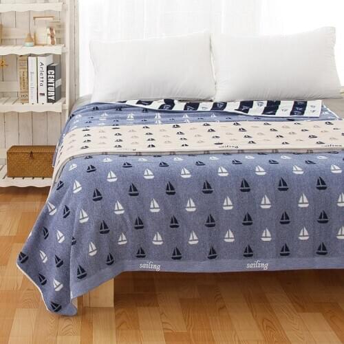 Double-sided pattern soft towel quilt or towel blanket for summer and air conditioning