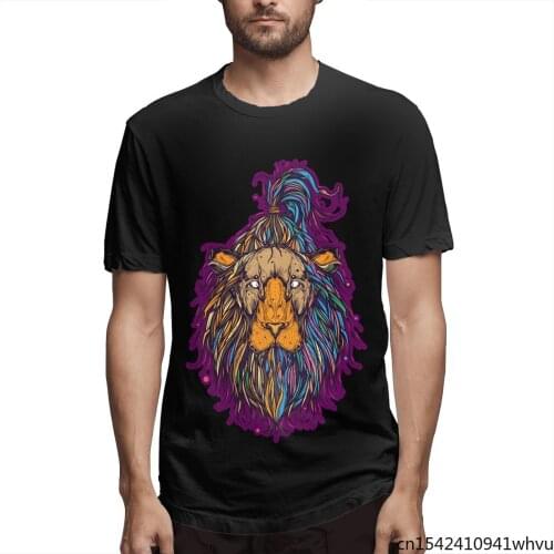 Neon Lion Colorful Beast Summer Tops New Men T-Shirt Short Sleeve 3D Printed Streetwear Lycra O-neck